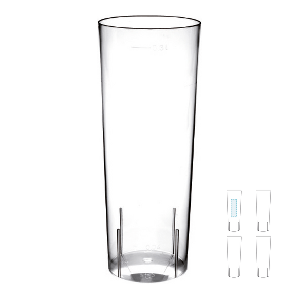 Injected Plastic Cup "Cuba Livre" Transparent Crystal PS